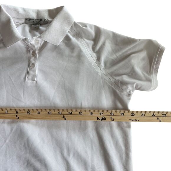Chestnut Hill Polo Golf Shirt Womens Sz Large Dry Fast White Short Sleeve Collar - Picture 6 of 7